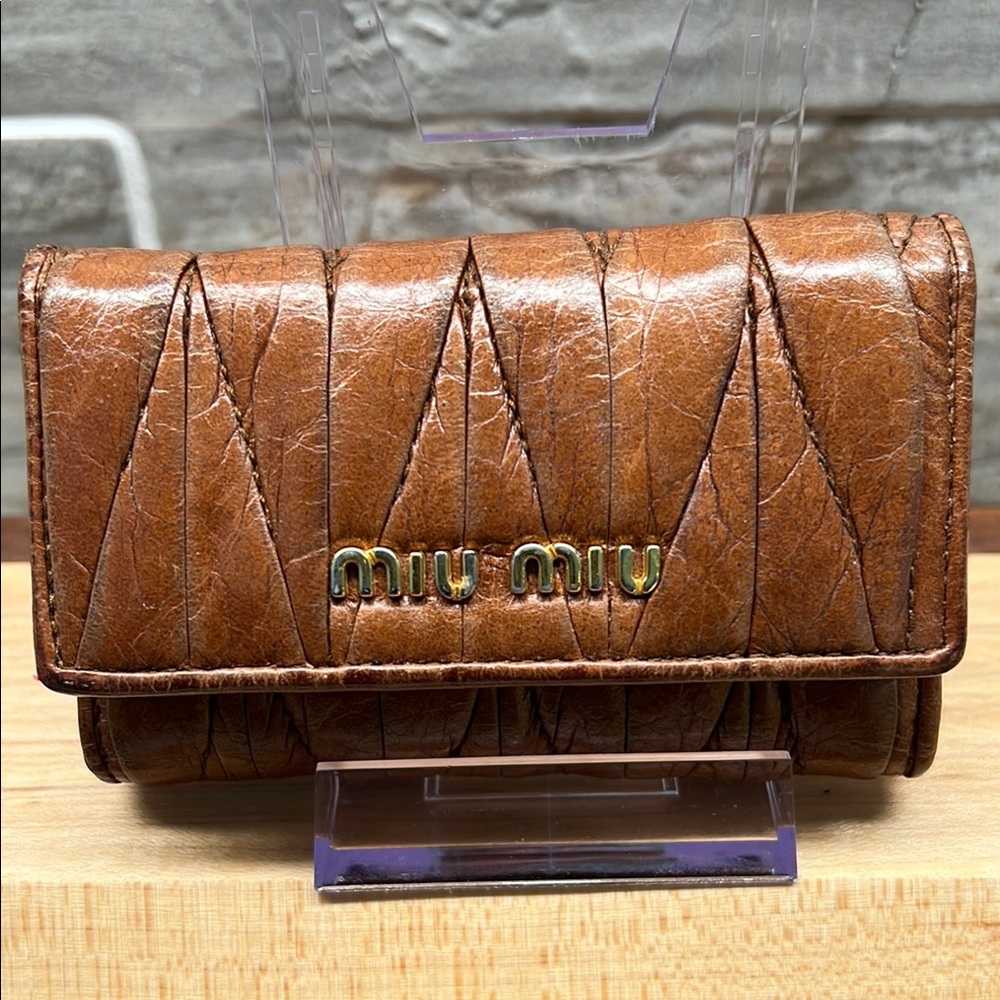 Miu Miu Brown Leather Key Holder